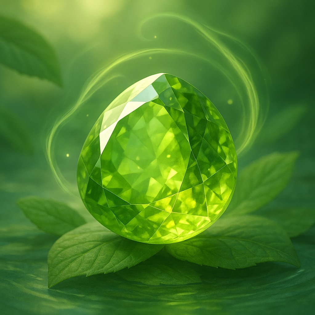 Vibrant peridot gemstone jewelry showcasing its signature lime-green color in various elegant settings
