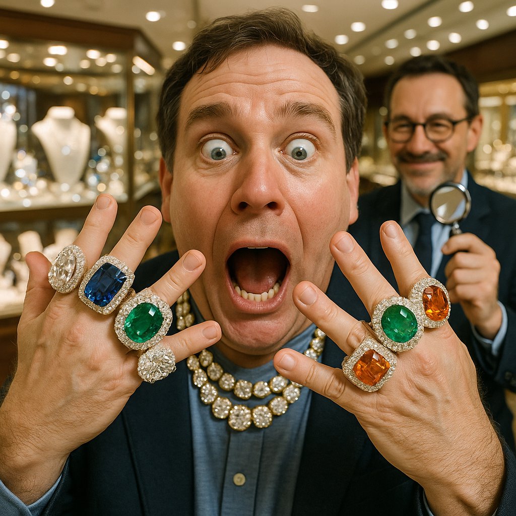 Custom designed engagement ring with diamond and sapphire creation process at Robinson's Jewelers