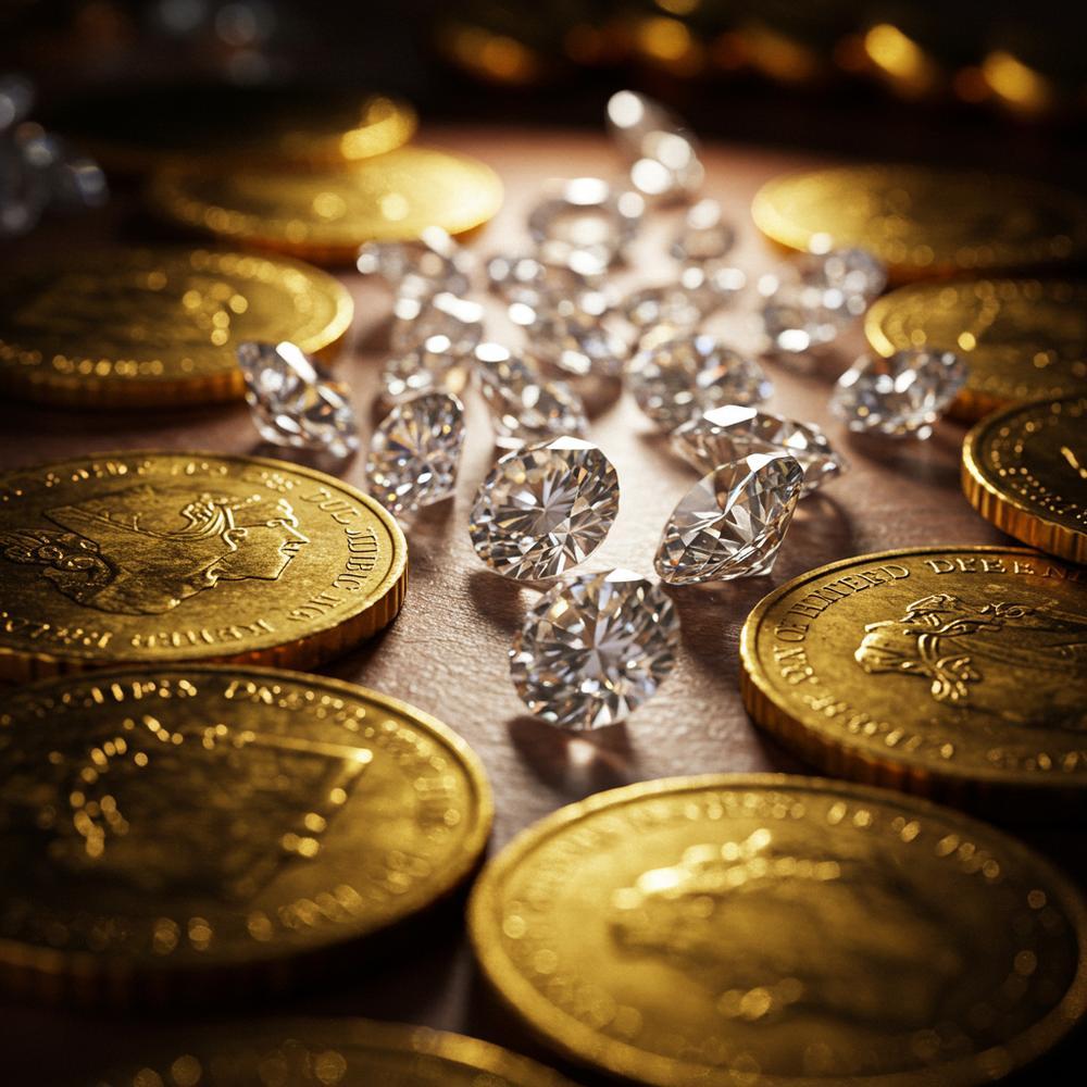 Gold and diamond jewelry comparison showcasing rings, necklaces, and bracelets