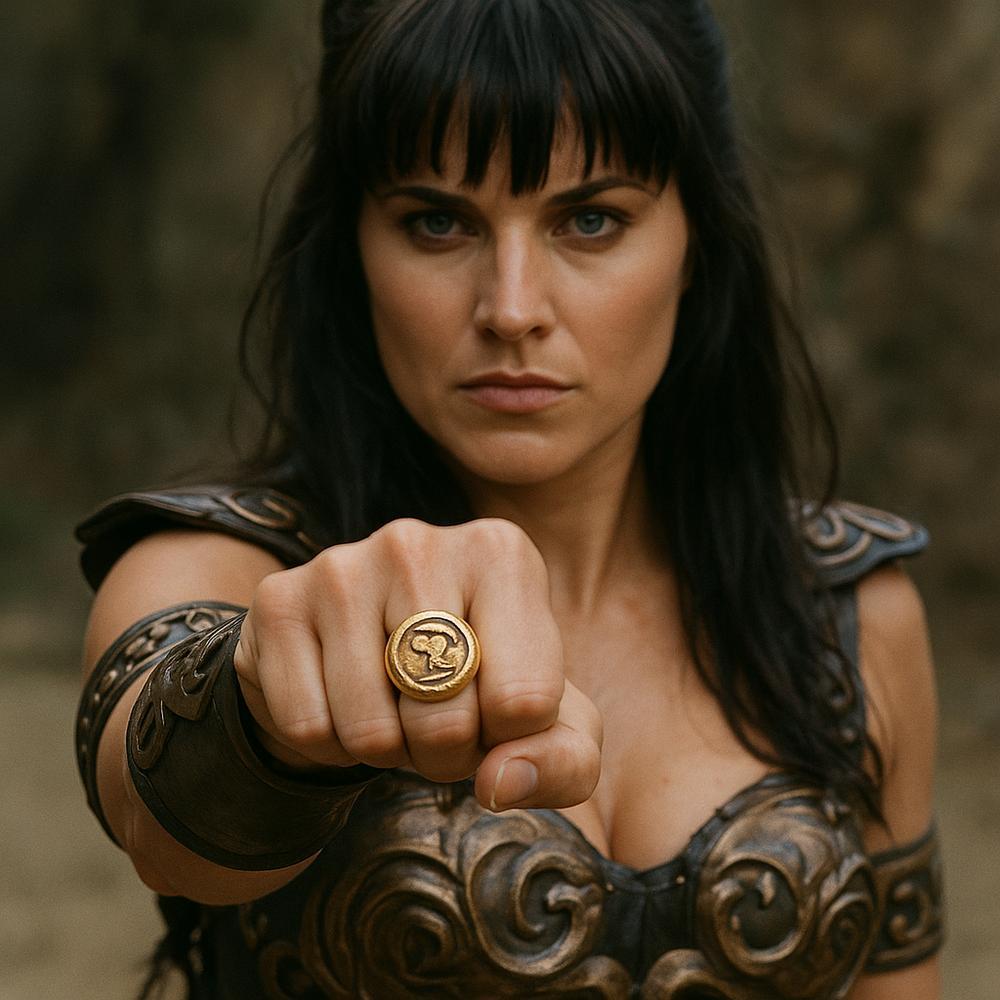 Luxury jewelry symbolizing power, including rings, chains, and gemstones