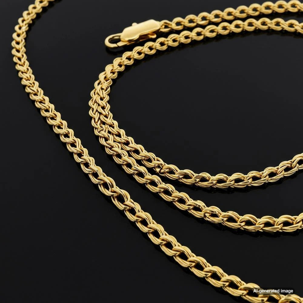 Gold chains in different karat purities, showcasing their unique hues and textures