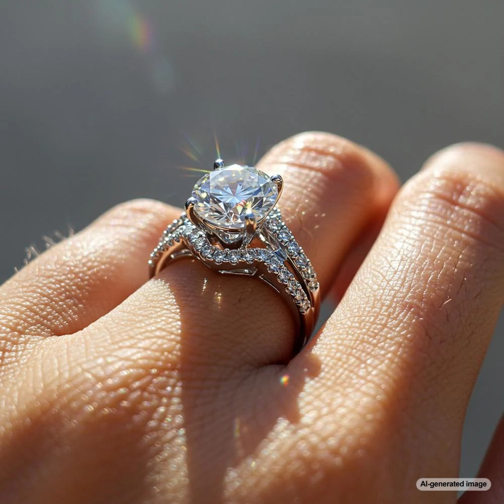 Diamond sparkling under natural light, showcasing brilliance and fire