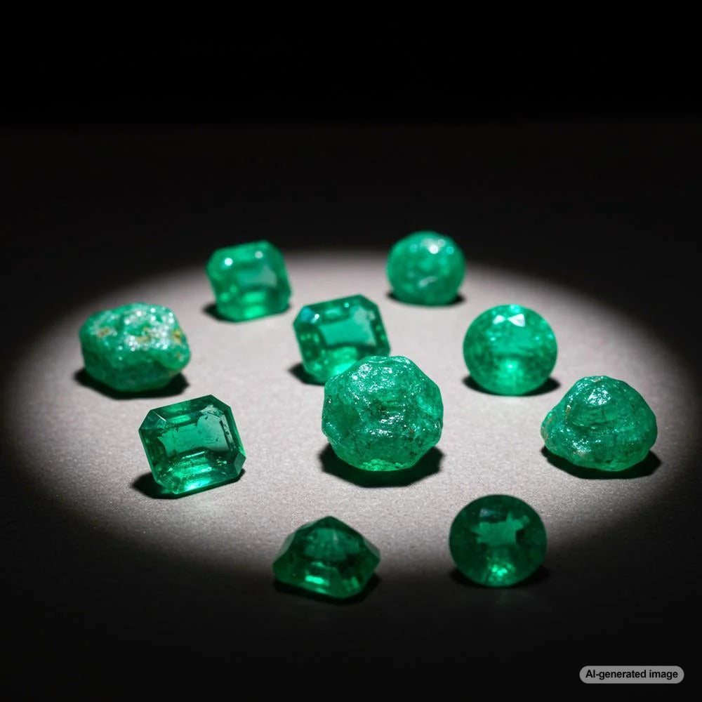 A stunning Colombian emerald displayed in its natural brilliance