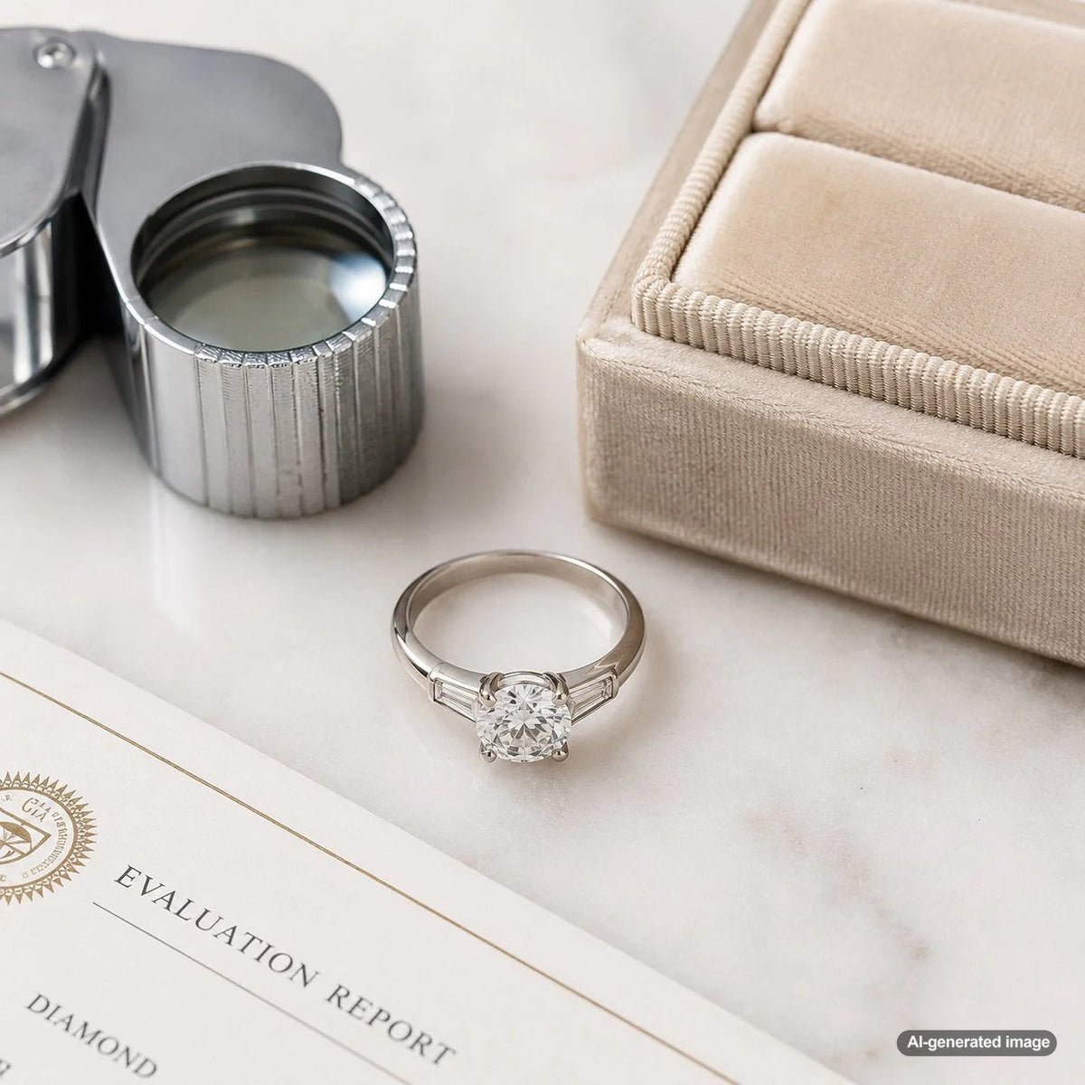 A stunning pre-owned diamond ring with a classic solitaire setting, symbolizing elegance and value at Robinson's Jewelers.