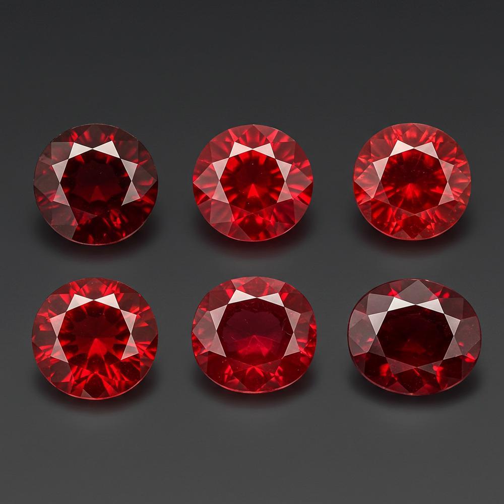 Comparison of ruby and similar red gemstones including garnet, spinel, and rubellite