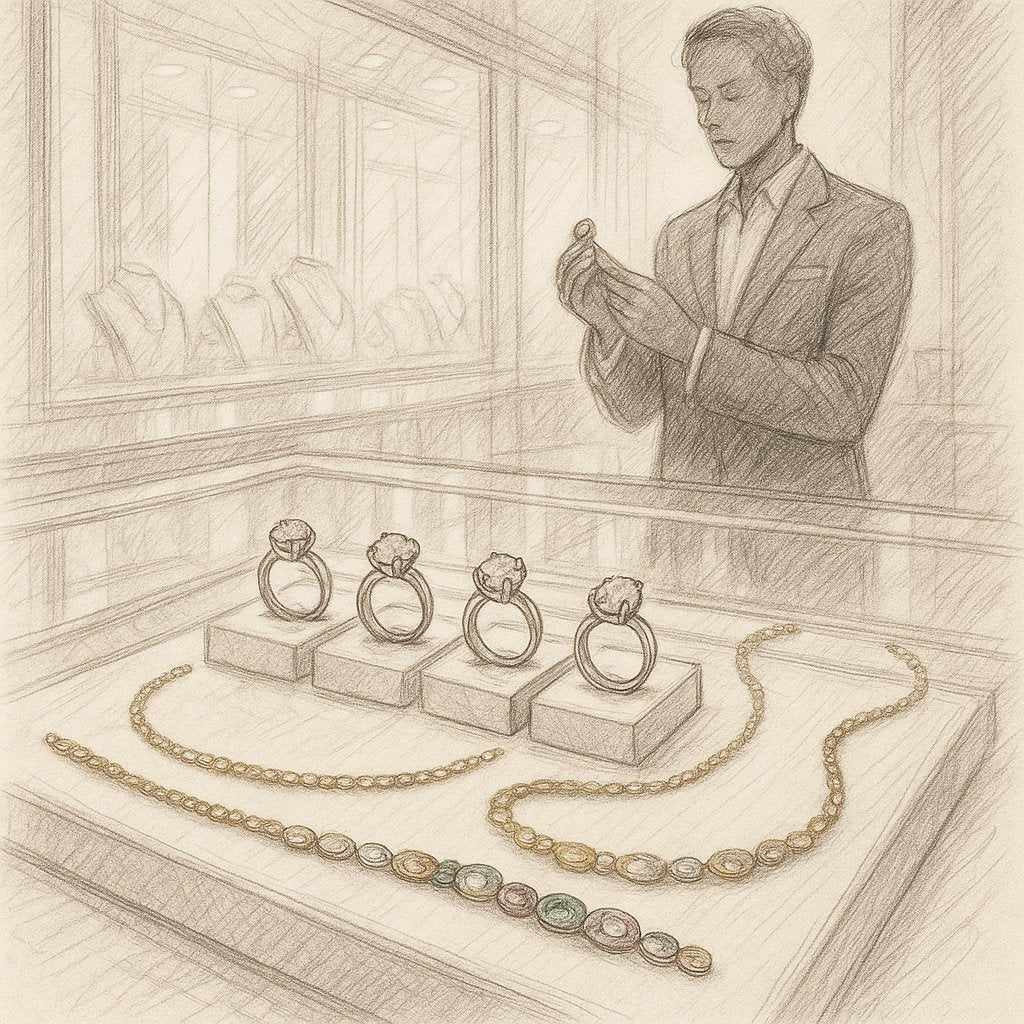 Luxury jewelry collection showcasing diamonds, gold, and gemstones as valuable assets