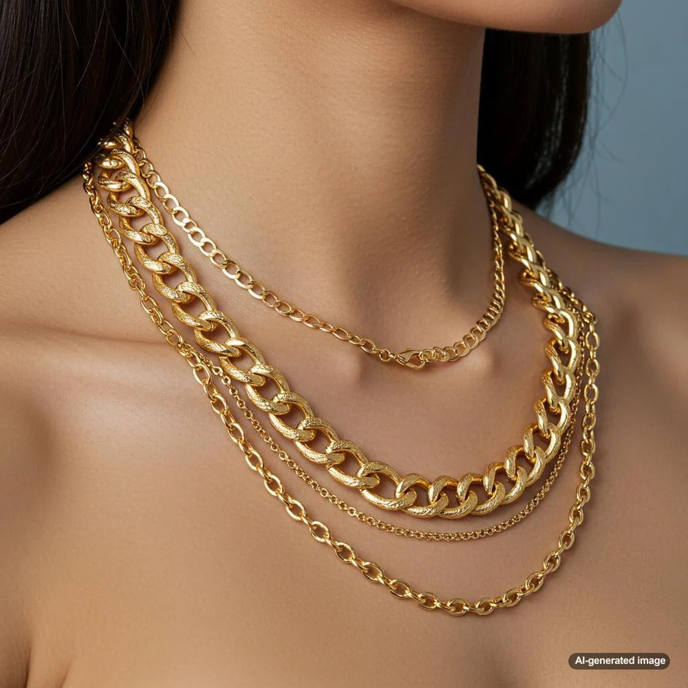 Comparison of 14k and 24k gold jewelry showcasing their differences in color and shine