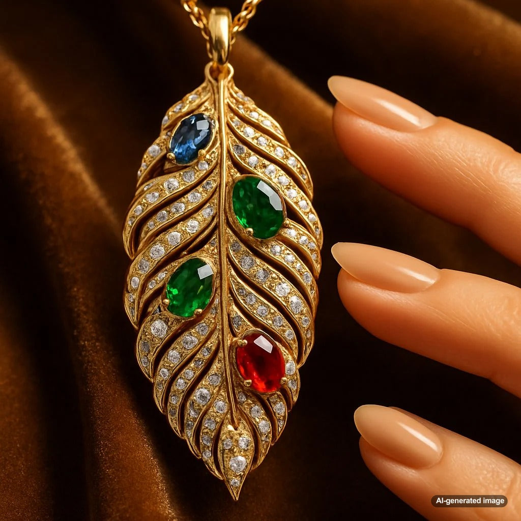 Elegant feather pendant necklace showcasing intricate detailing and symbolic design