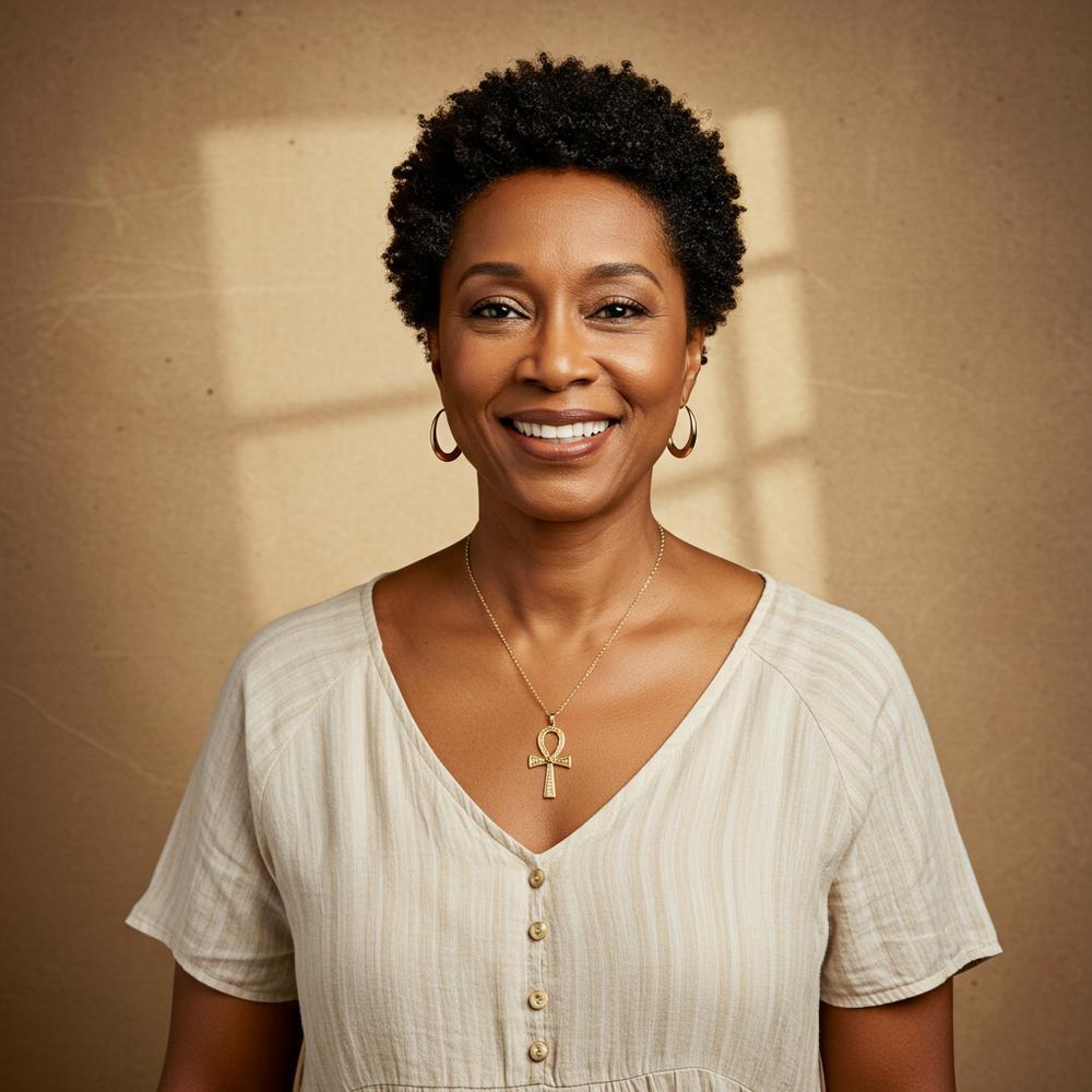 Luxury Ankh pendant in gold with intricate detailing, symbolizing life and eternity.