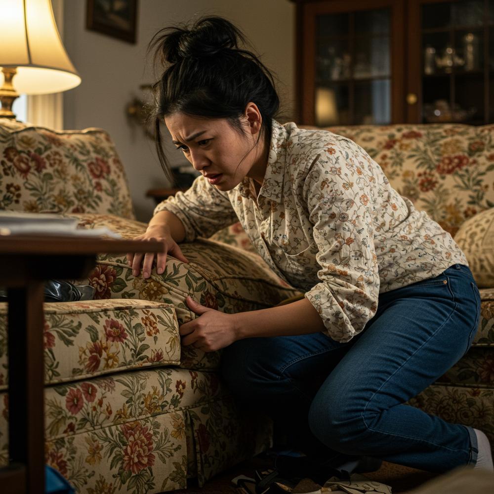 A close-up of a jewelry dish with rings and earrings, symbolizing common places where jewelry is lost.