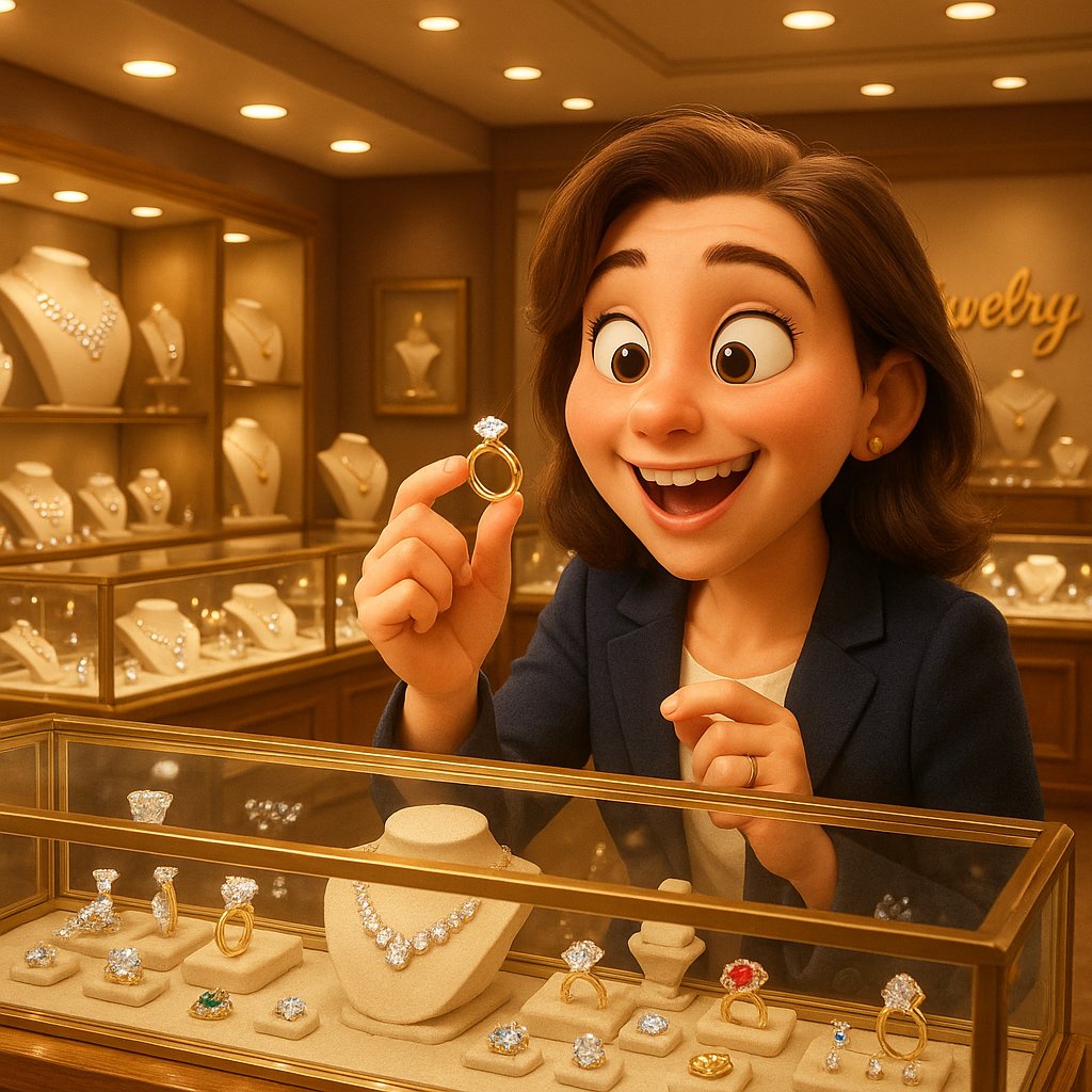 A woman placing a beautiful diamond ring into a secure home safe for protection