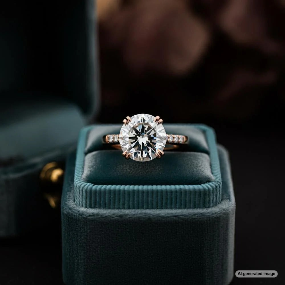 A selection of timeless diamond cuts including round brilliant, emerald, and princess cuts.