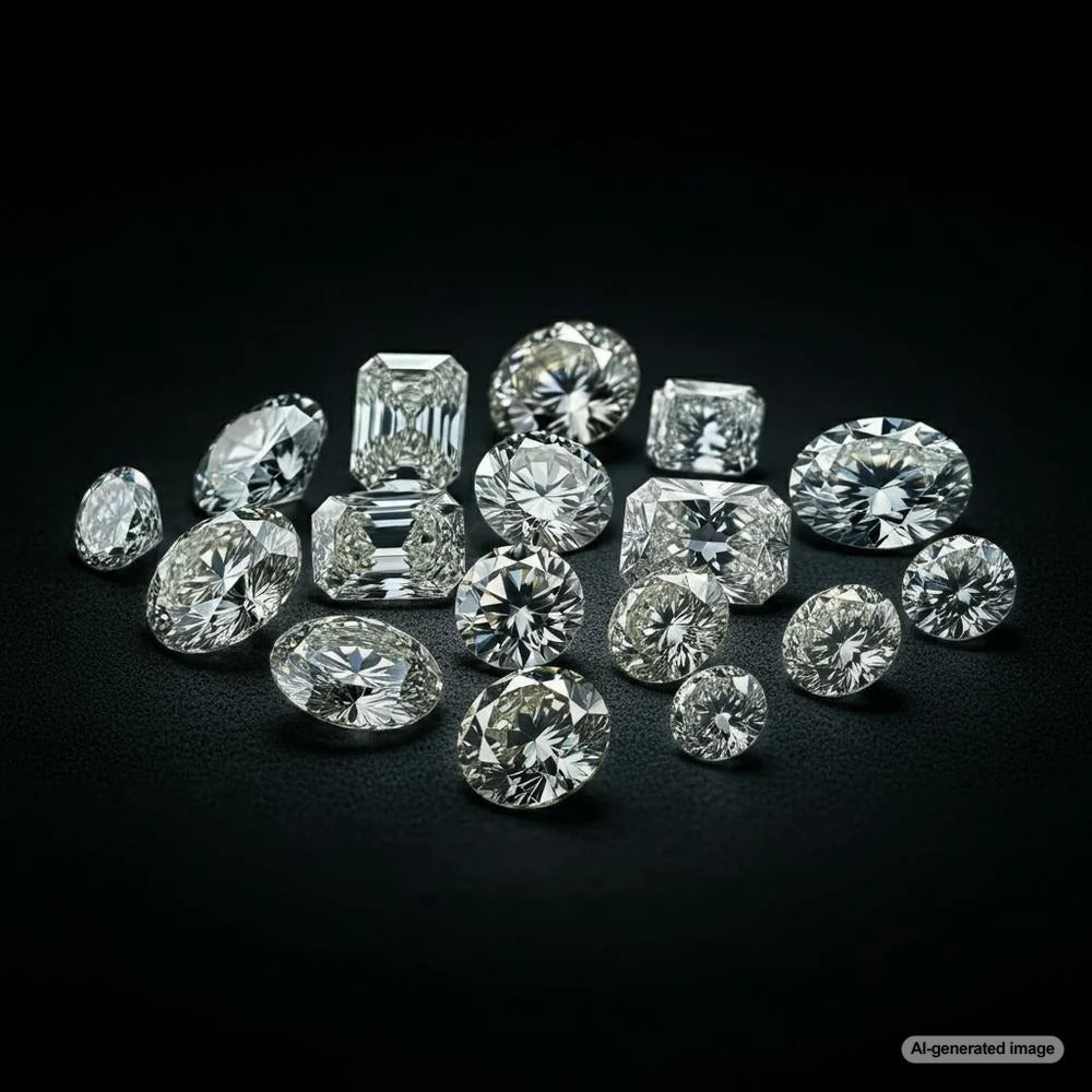 Comparison of different diamond cuts highlighting size perception