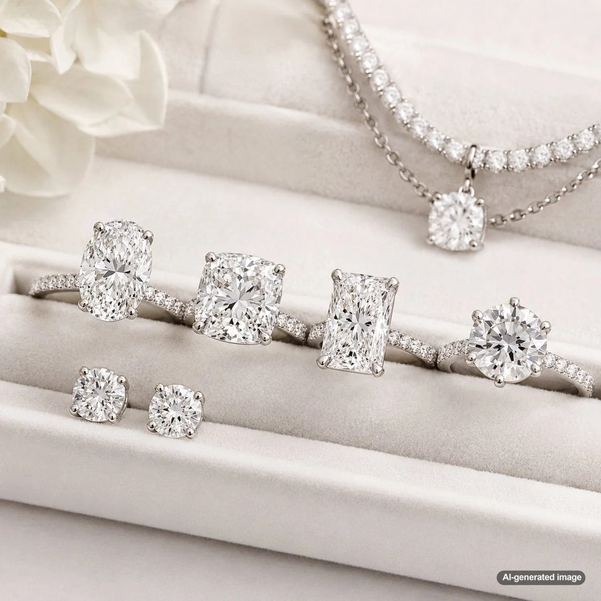 Comparison of sparkling diamond shapes that can help disguise small inclusions