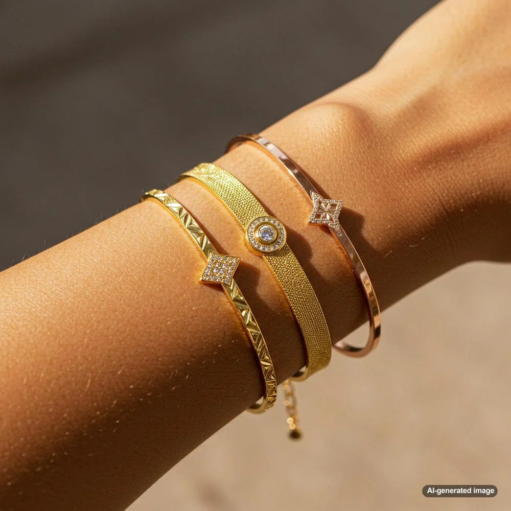 Yellow gold and rose gold rings side by side, showcasing their unique hues and elegance.