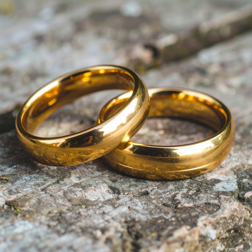 Comparison of 22k and 18k gold jewelry showcasing their color and craftsmanship