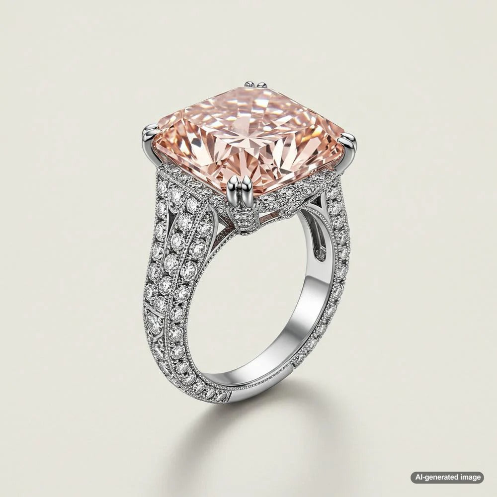 A stunning collection of fancy color diamonds showcasing vibrant pink, blue, and yellow hues.
