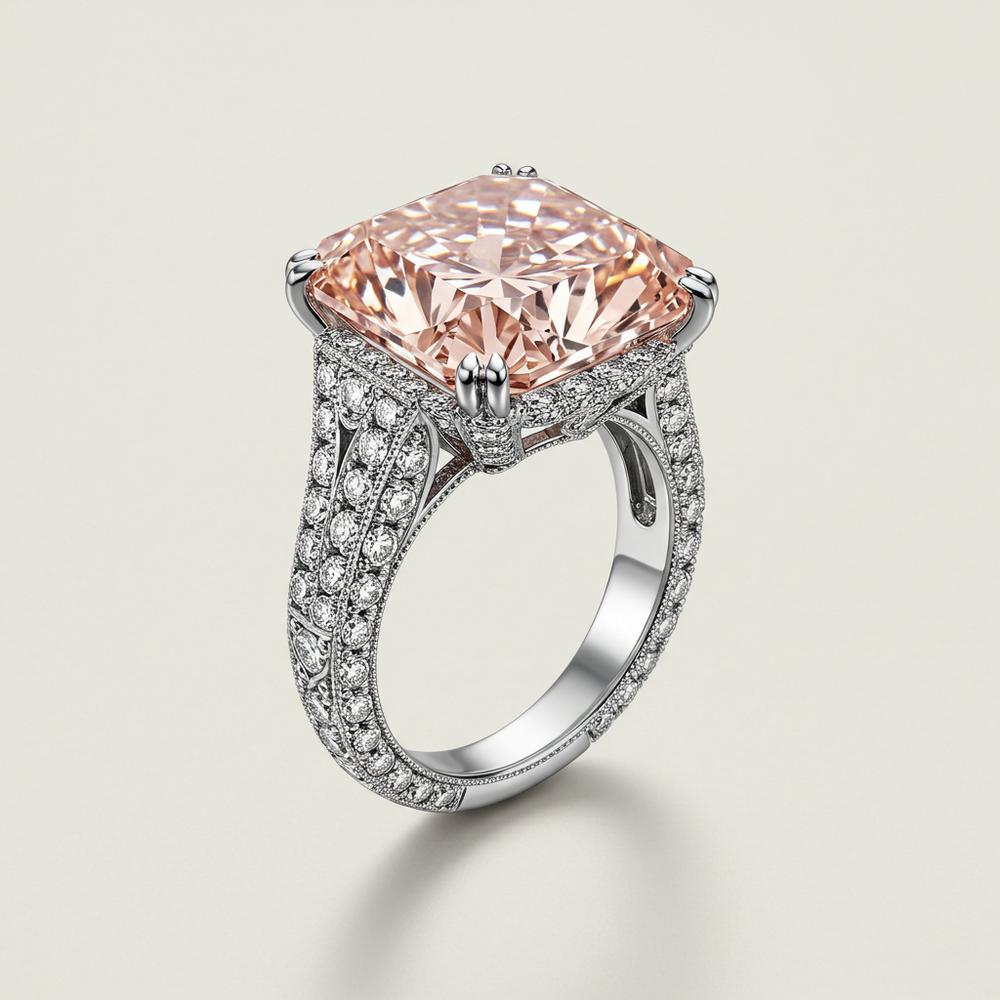 A stunning collection of fancy color diamonds showcasing vibrant pink, blue, and yellow hues.