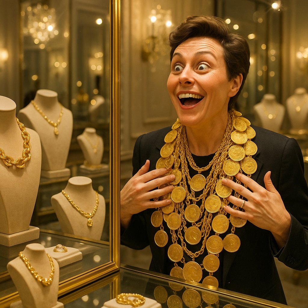 Luxurious gold medallion and coin necklaces displayed on velvet showcasing intricate designs and brilliant shine