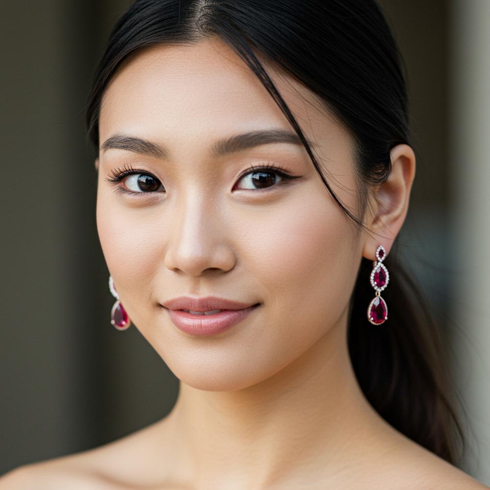 Elegant raindrop-shaped gemstone earrings showcasing brilliant colors and sophisticated design