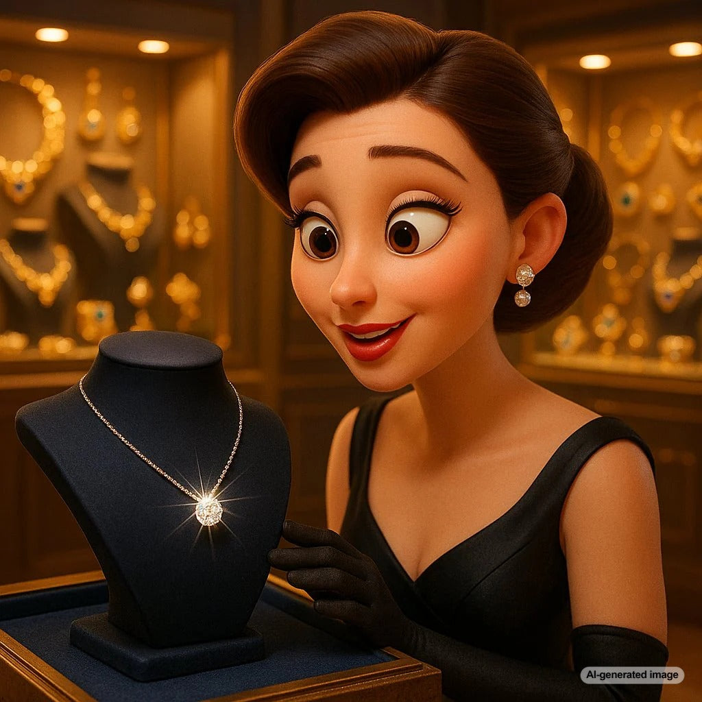 Elegant diamond solitaire necklace sparkling against a luxurious backdrop