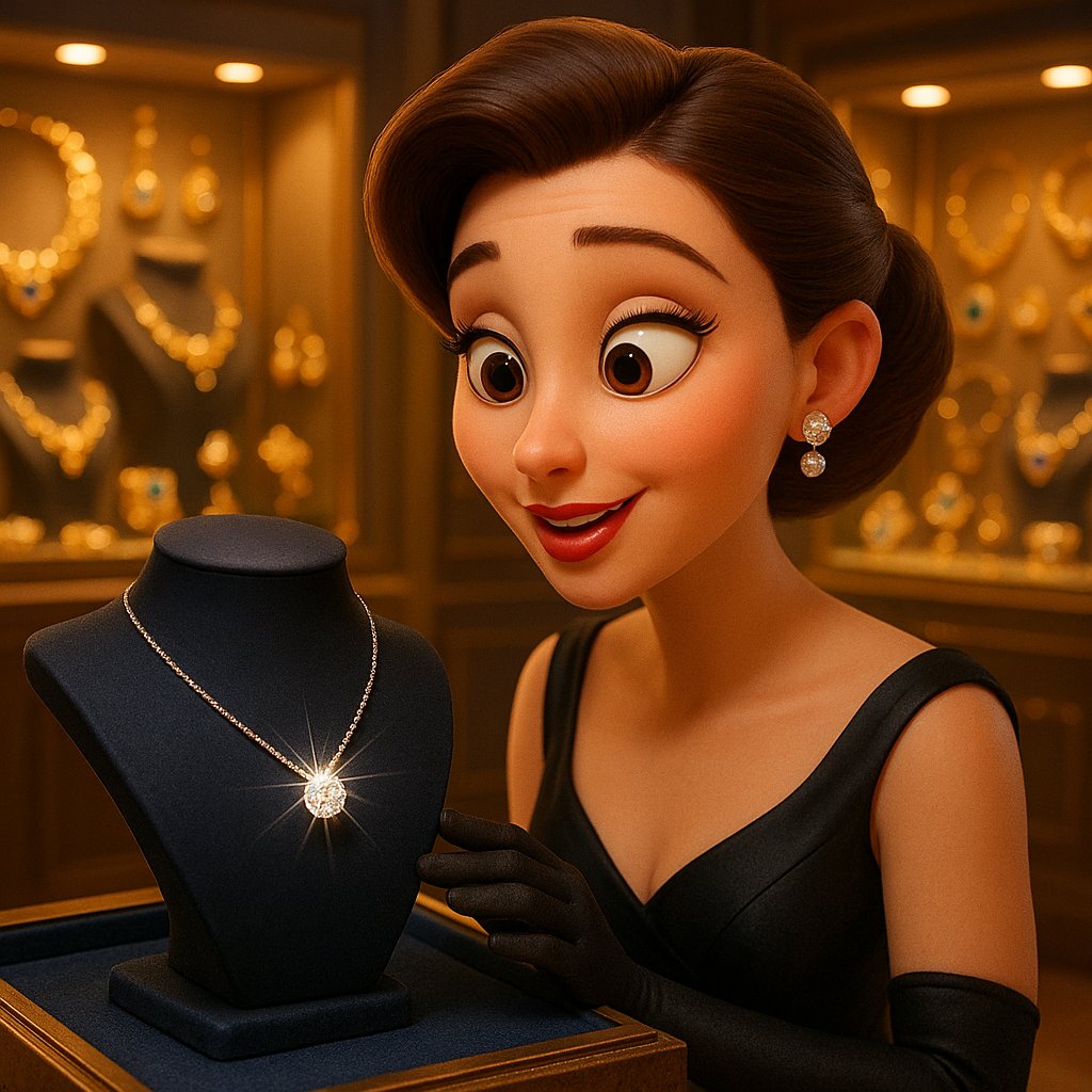 Elegant diamond solitaire necklace sparkling against a luxurious backdrop