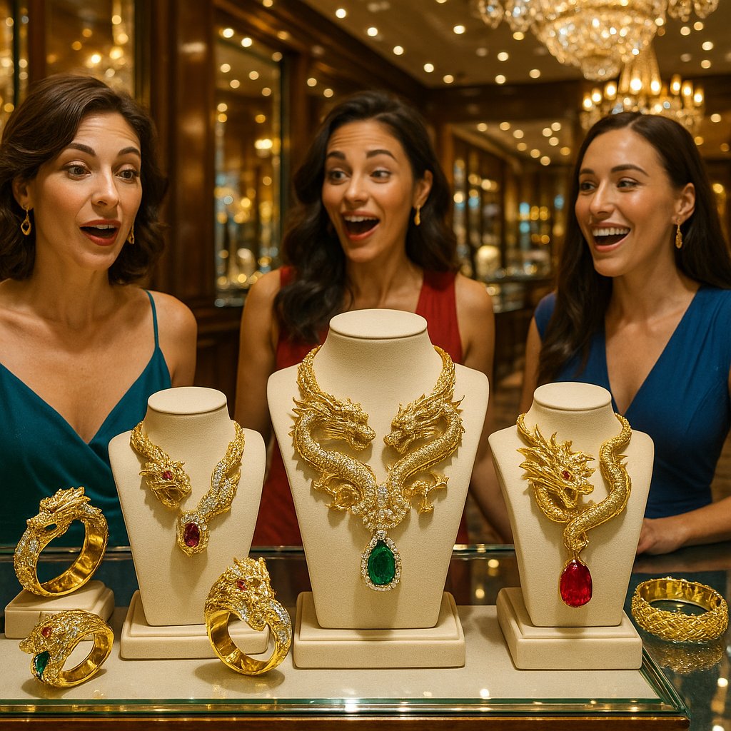 Luxury dragon-inspired jewelry piece featuring intricate details and precious gemstones