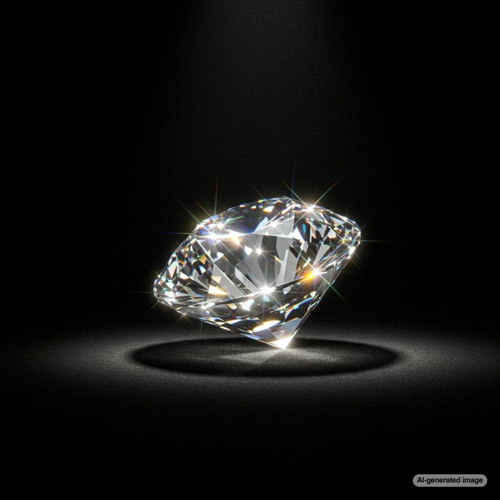 Close-up of a sparkling diamond ring catching the light
