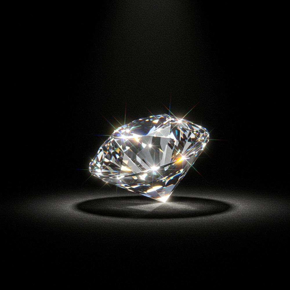 Close-up of a sparkling diamond ring catching the light