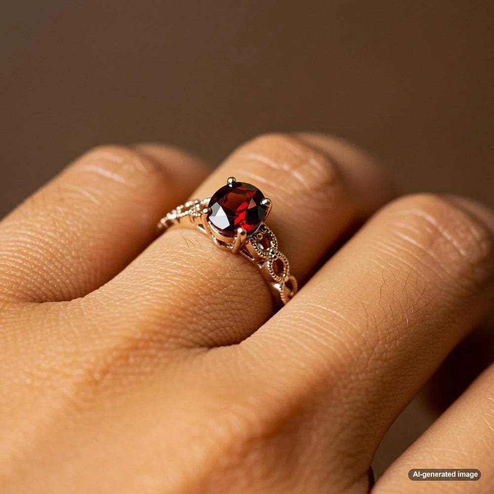 A collection of garnet jewelry pieces showcasing their rich red hues and timeless elegance