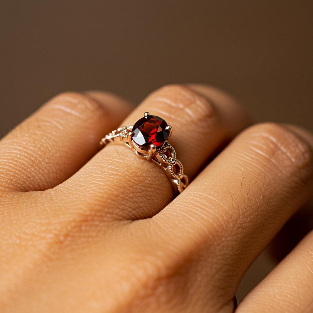 A collection of garnet jewelry pieces showcasing their rich red hues and timeless elegance