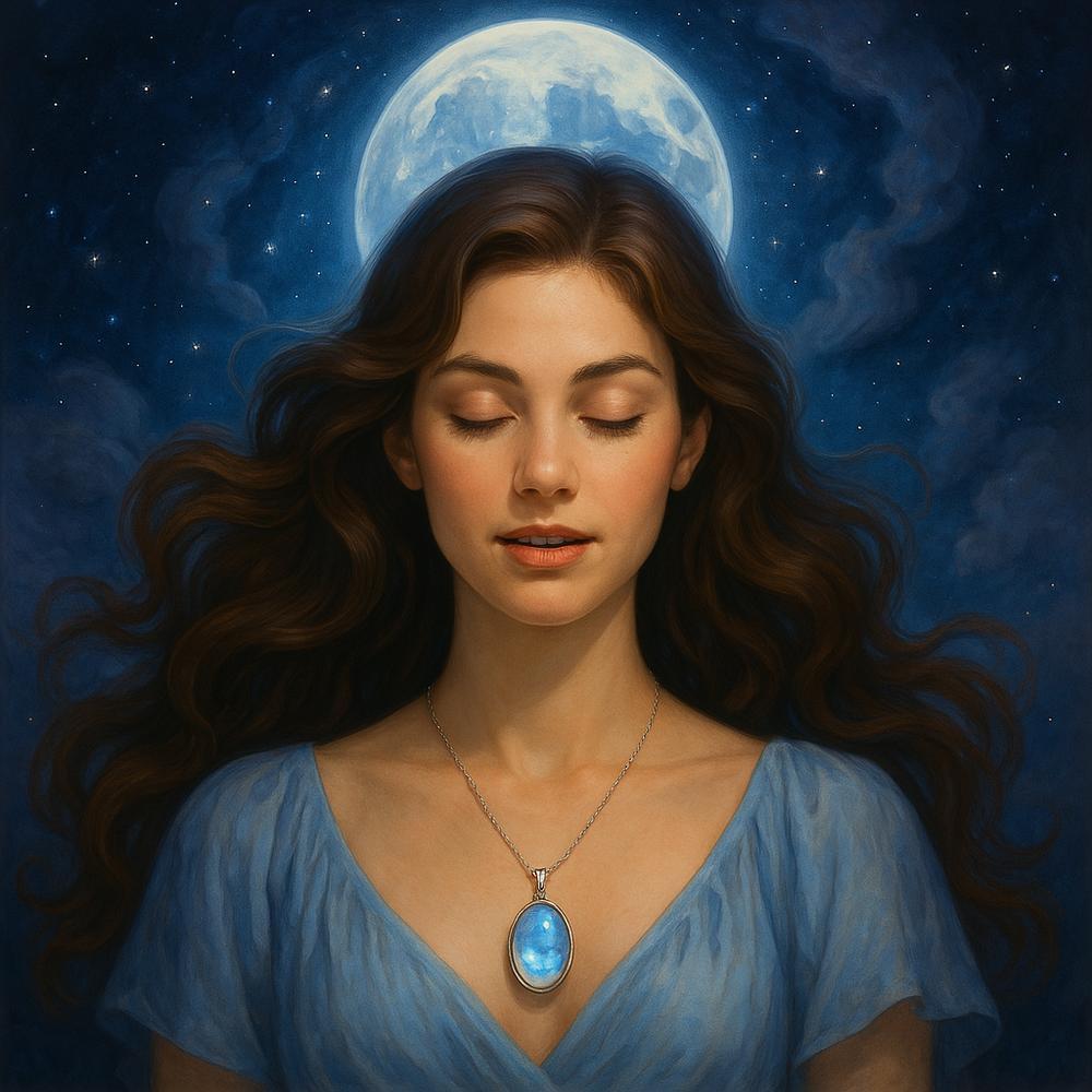 Close-up of a stunning moonstone ring showcasing its characteristic blue adularescence, set in rose gold