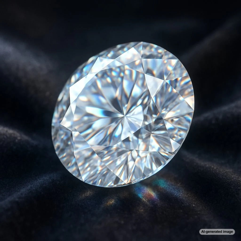 Close-up of a dazzling lab-grown diamond ring catching light, showcasing its brilliant sparkle