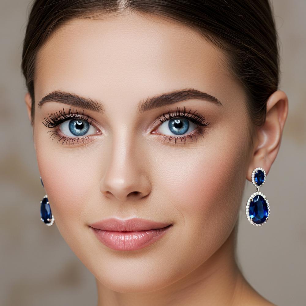 A stunning sapphire ring showcasing deep blue hues, complementing blue eyes.