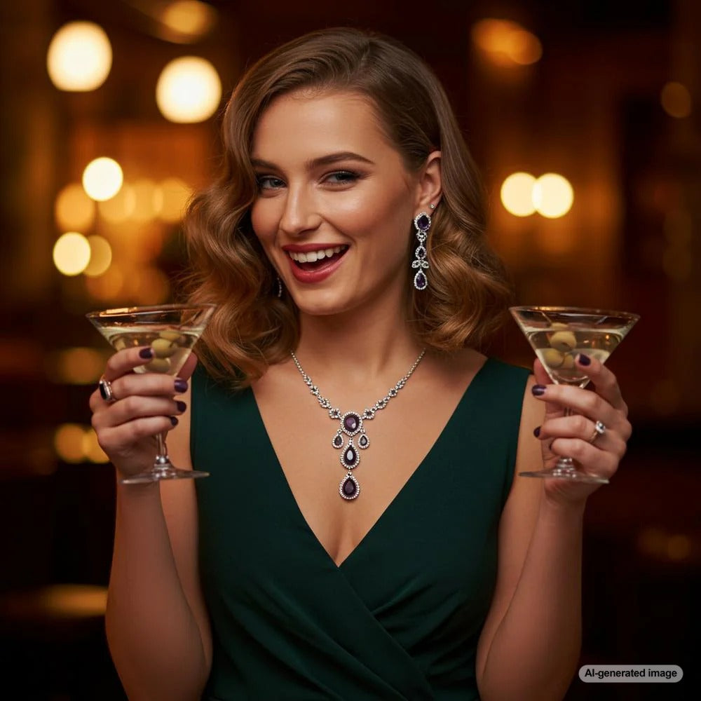 Amethyst gemstone jewelry believed to prevent drunkenness