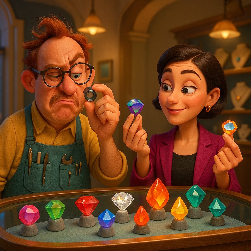 Unique jewelry featuring intentionally imperfect gemstones with stunning inclusions and vibrant colors