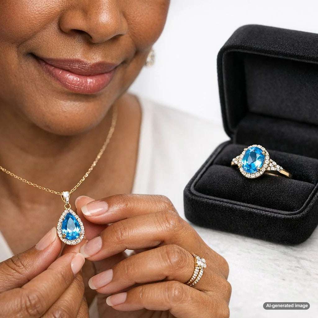 A protective and stylish pendant setting showcasing a delicate gemstone, illustrating why pendants are safer for fragile stones than rings.