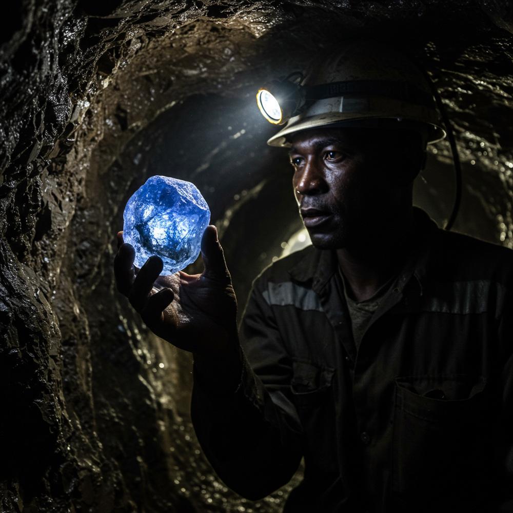 A stunning tanzanite gemstone showcasing its vibrant blue-violet hues, sourced exclusively from Tanzania.