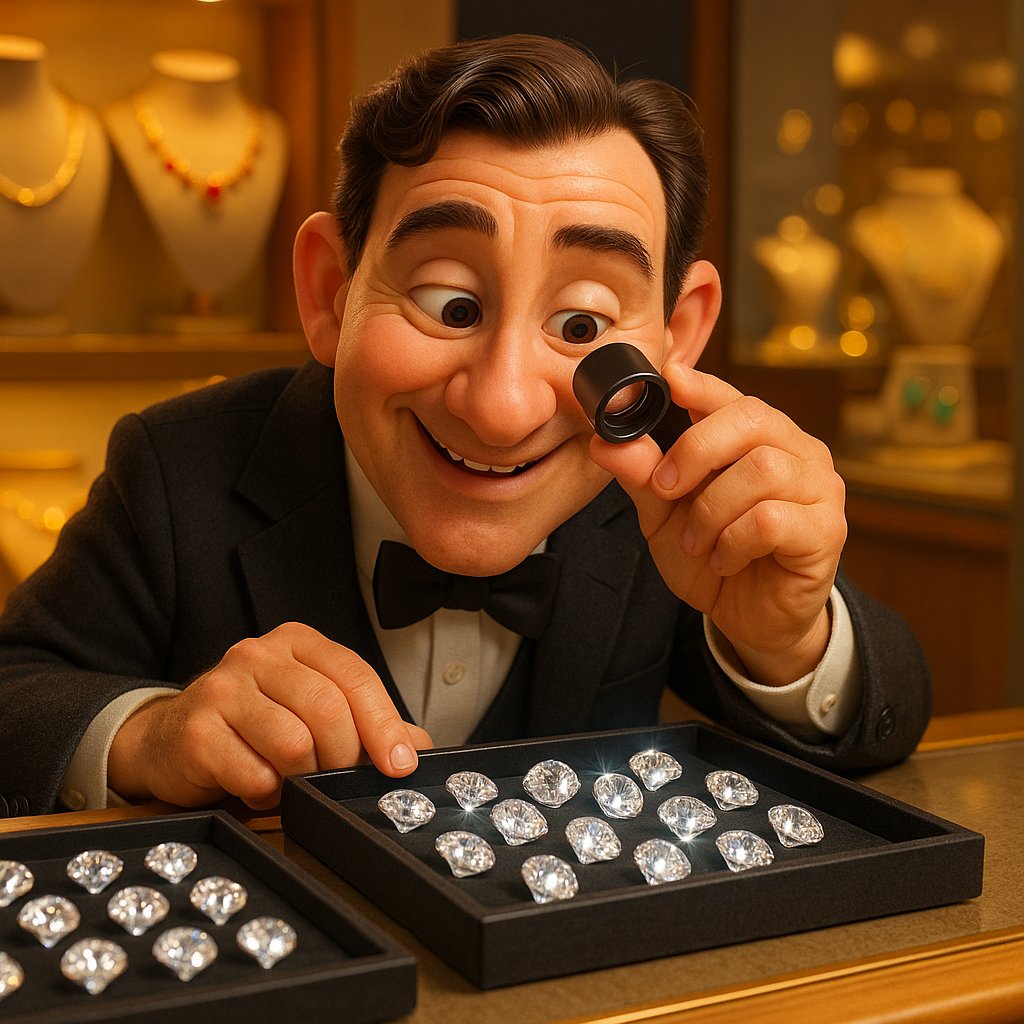 Two stunning 1-carat diamond rings side by side showcasing different sparkle and characteristics