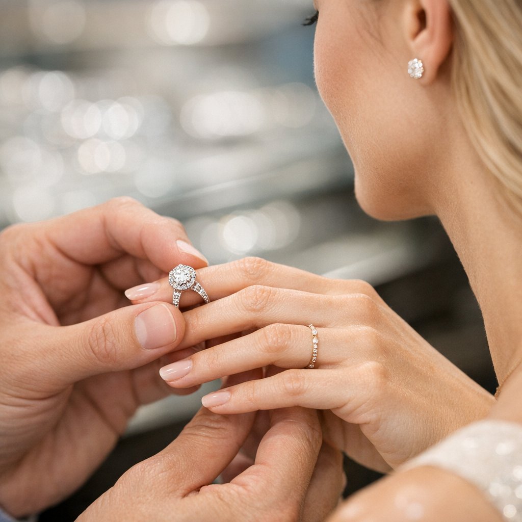 Collage of real customer photos showing user generated content of diamond rings, tennis bracelets, and necklaces from Robinson's Jewelers