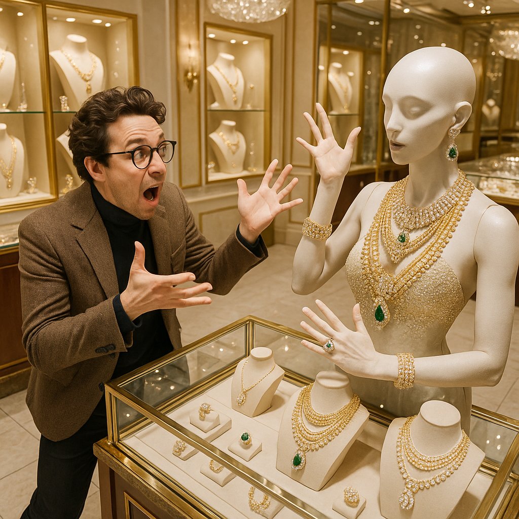 Elegant jewelry display at Robinson's Jewelers showing timeless pieces that maintain value beyond temporary sales