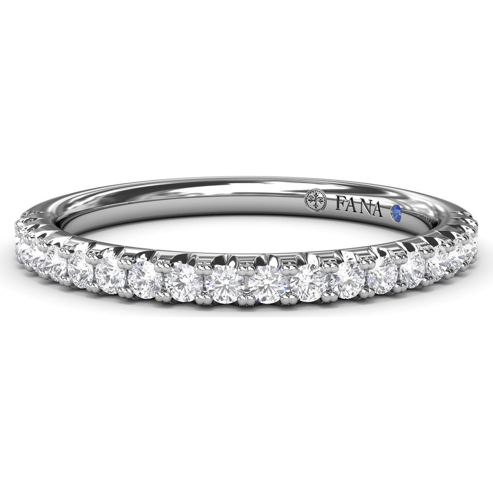 0.30 Carat Total Weight Pavé Set Round Diamond Wedding Band by Fana