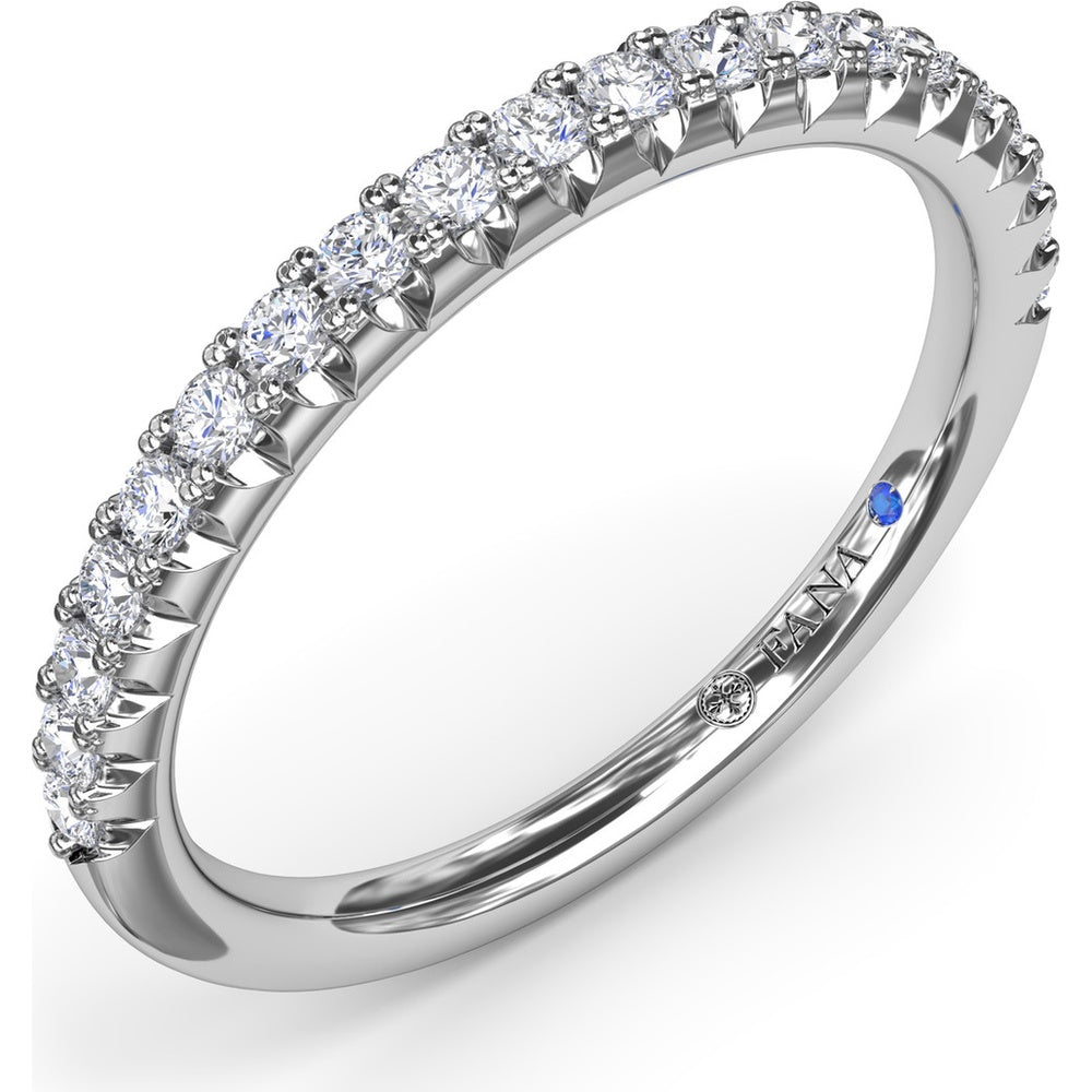 0.30 Carat Total Weight Pavé Set Round Diamond Wedding Band by Fana