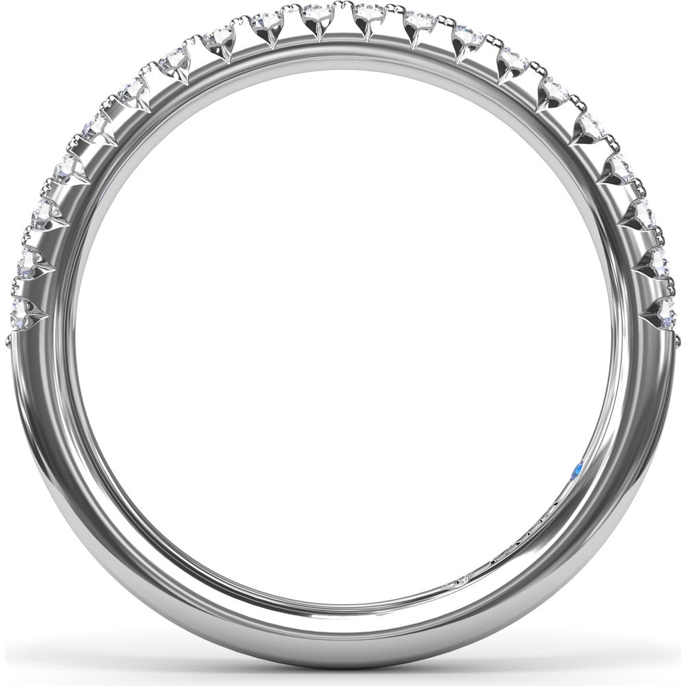 0.30 Carat Total Weight Pavé Set Round Diamond Wedding Band by Fana