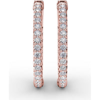 1.35 Carat Diamond Hoop Earrings with Round Brilliant Cut Diamonds - Total 1.35 Carat Weight by Fana