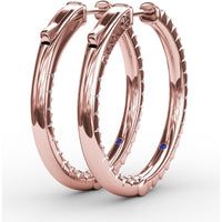 1.35 Carat Diamond Hoop Earrings with Round Brilliant Cut Diamonds - Total 1.35 Carat Weight by Fana