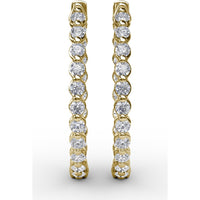 1.40 Carat Total Diamond Weight Round Diamond Hoop Earrings with Shared-Prong Setting by Fana