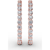 1.40 Carat Total Diamond Weight Round Diamond Hoop Earrings with Shared-Prong Setting by Fana