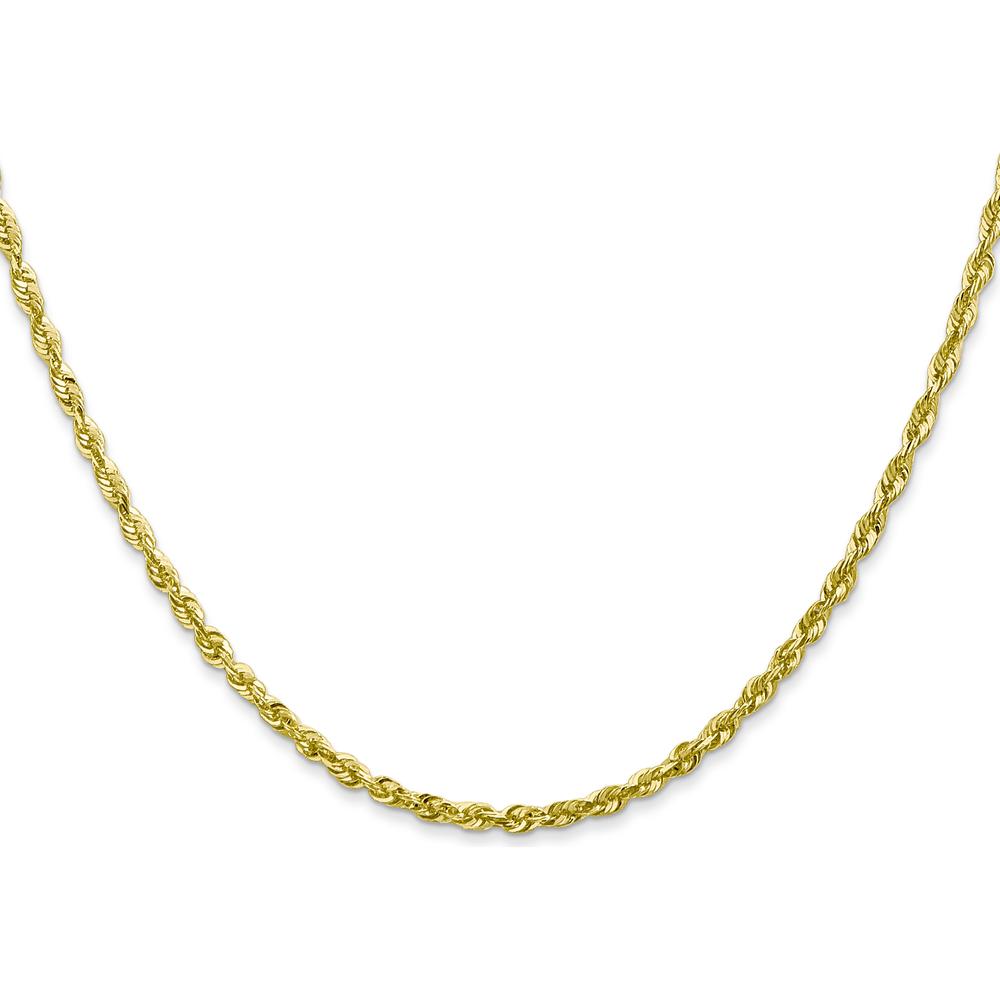 10K Gold 24" Extra-Light Rope Necklace with Diamond Cut Texture - 2.25mm Width