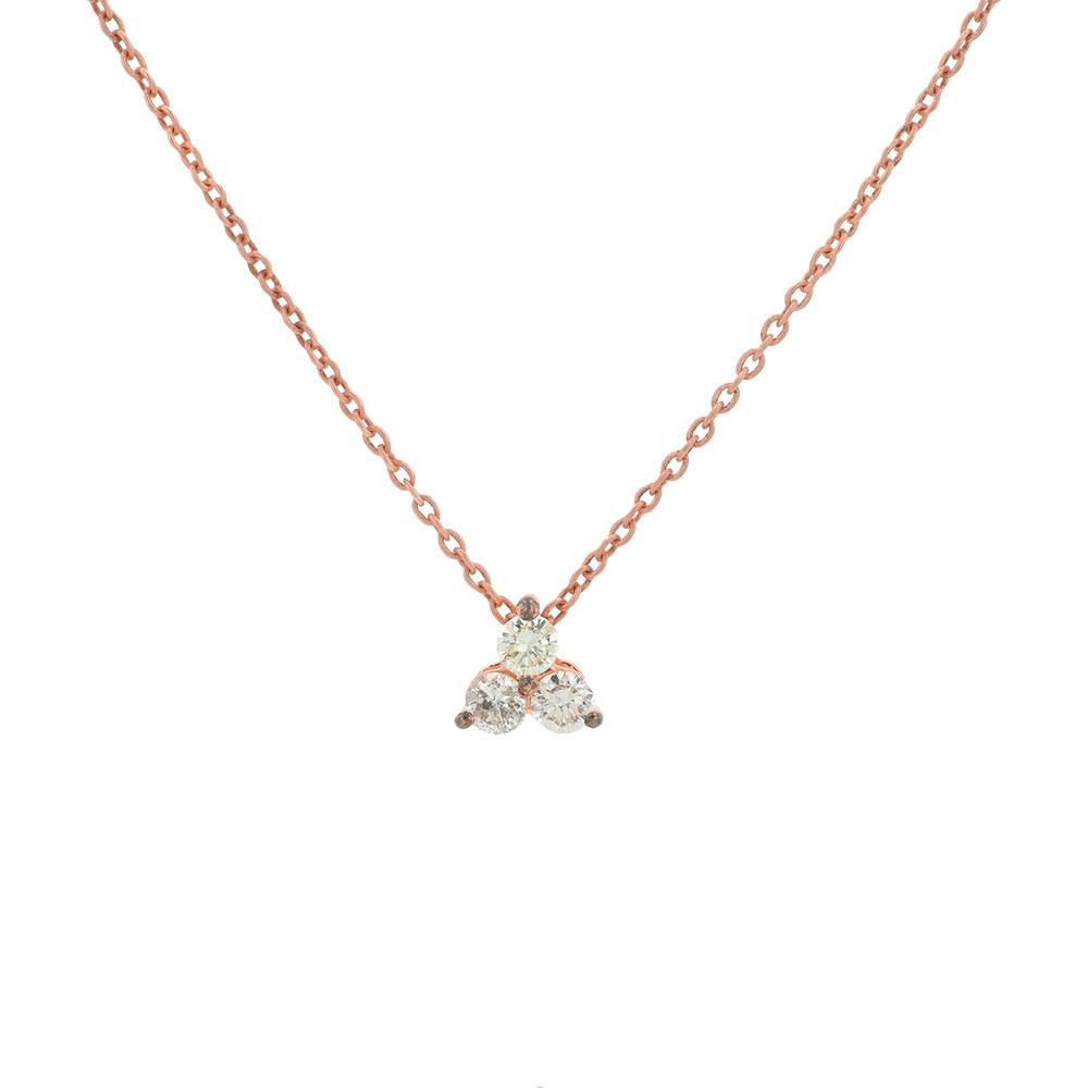 10K Rose Gold 0.15 Carat Three Stone Diamond Pendant